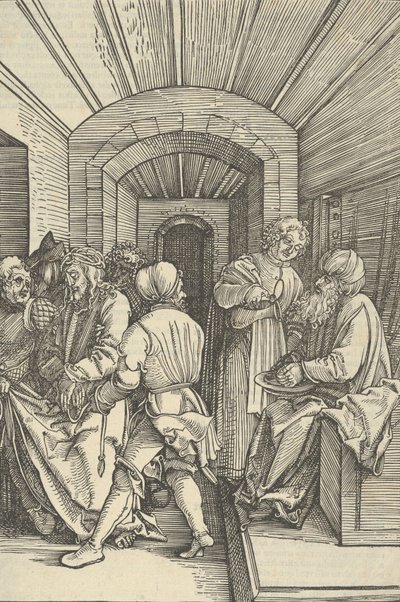 Pilatus Wast zijn Handen, uit Speculum passionis domini nostri Ihesu Christi door Hans Schäufelein the Elder