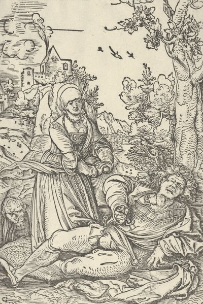 Pyramus en Thisbe door Hans Schäufelein the Elder
