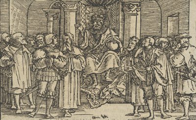 Vertegenwoordigers van Athene en Korinthe aan het Hof van Archidamas, Koning van Sparta door Hans Schäufelein the Elder