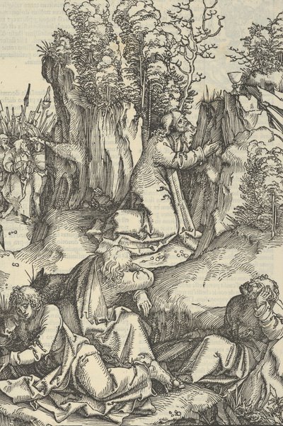 De Agonie in de Tuin, uit Speculum passionis domini nostri Ihesu Christi, 1507 door Hans Schäufelein the Elder