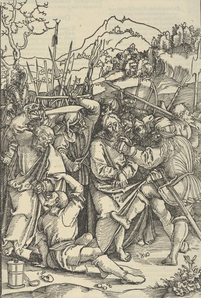 De Arrestatie van Christus, uit Speculum passionis domini nostri Ihesu Christi door Hans Schäufelein the Elder