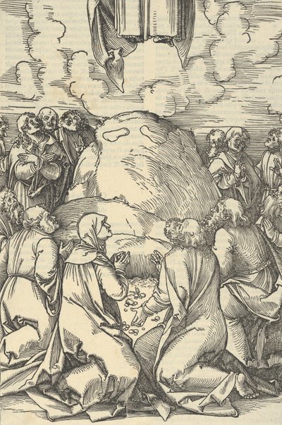 De Hemelvaart van Christus, uit Speculum passionis domini nostri Ihesu Christi door Hans Schäufelein the Elder