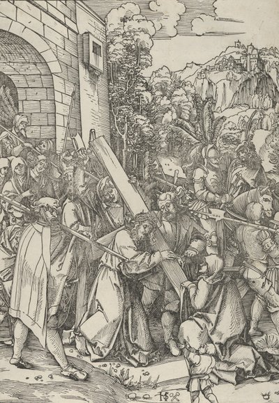 Het dragen van het kruis door Hans Schäufelein the Elder