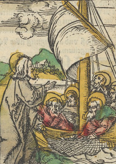 De tweede visvangst door Sint-Pieter, uit Das Plenarium door Hans Schäufelein the Elder