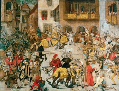 Riddertoernooi, ca 1509-1510 door Hans Schäufelin