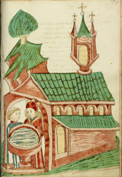 Josafat en een priester bij een doopvont van een kerk door Hans Schilling