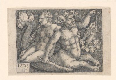 Een Triton en een Nimf door Hans Sebald Beham