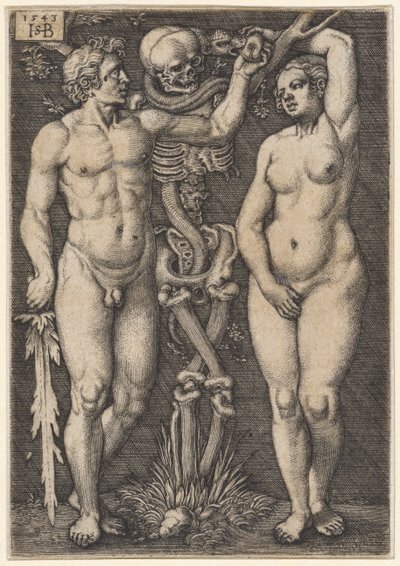 Adam en Eva, 1543 door Hans Sebald Beham