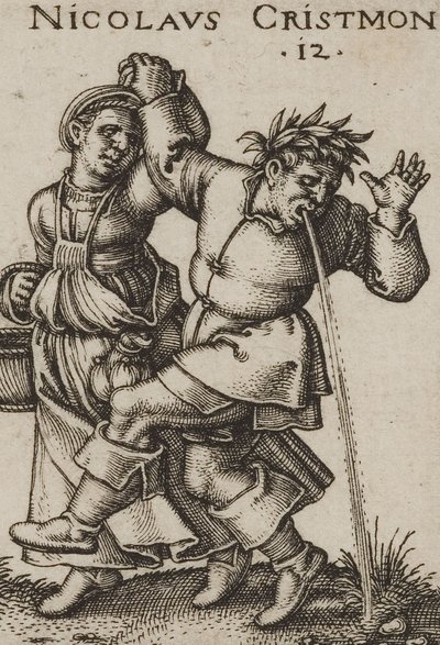 Beham Het boerenfeest 1546 bl 06 detail door Hans Sebald Beham