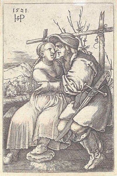Boer en zijn minnares door Hans Sebald Beham