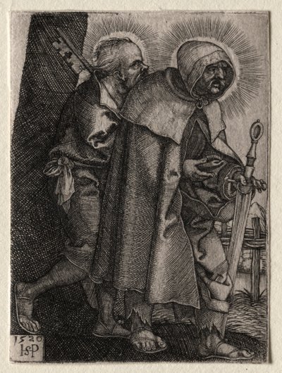 Christus en de Apostelen: St. Petrus en St. Paulus door Hans Sebald Beham
