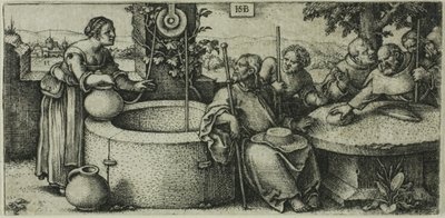 Christus en de vrouw van Samaria door Hans Sebald Beham