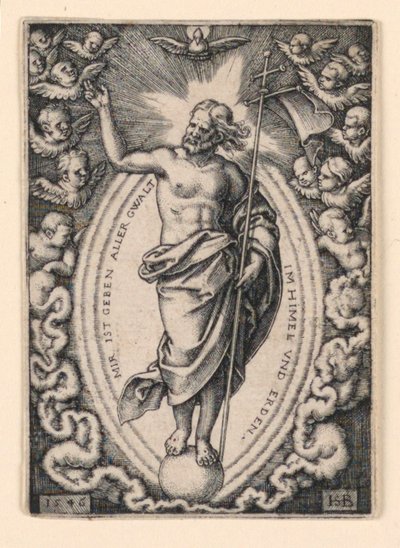 Christus op de wereldbol door Hans Sebald Beham