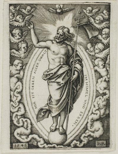 Christus op de Wereldbol door Hans Sebald Beham