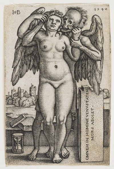De dood grijpt een vrouw door Hans Sebald Beham