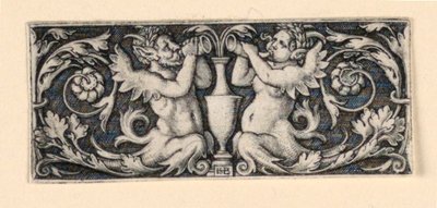 Fries met een vaas geflankeerd door mannelijke en vrouwelijke Tritons door Hans Sebald Beham