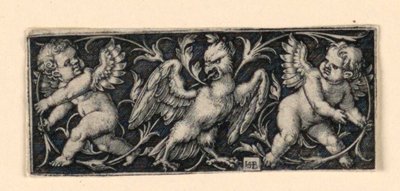 Fries met twee putti die vluchten voor een adelaar door Hans Sebald Beham
