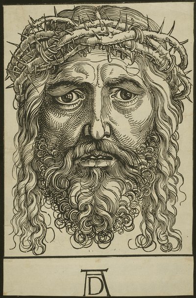 Hoofd van Christus gekroond met doornen door Hans Sebald Beham