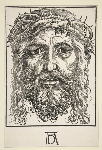 Hoofd van Christus met doornenkroon door Hans Sebald Beham