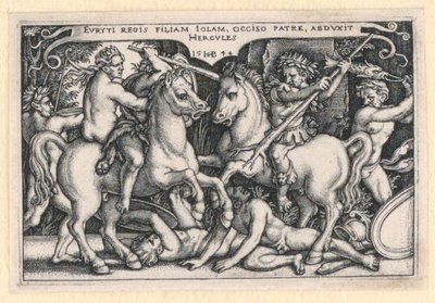 Hercules ontvoert Iole door Hans Sebald Beham