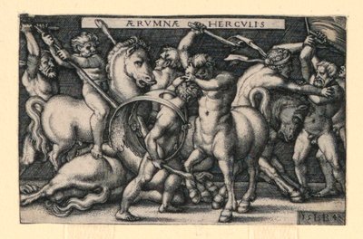Hercules vecht tegen de Centauren door Hans Sebald Beham