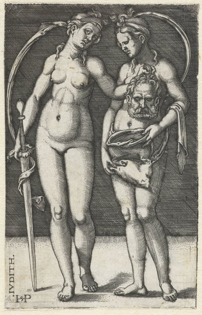 Judith met hoofd van Holofernes en dienstmaagd door Hans Sebald Beham
