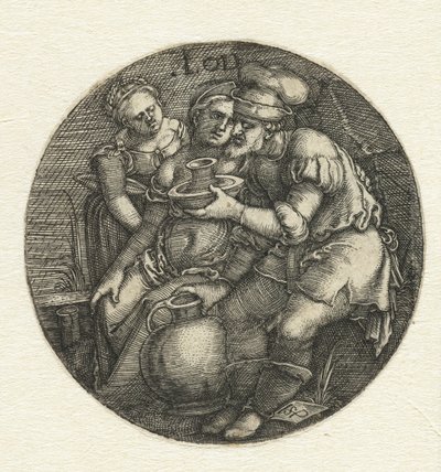 Lot en zijn dochters door Hans Sebald Beham
