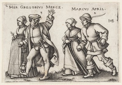 Maart en april door Hans Sebald Beham