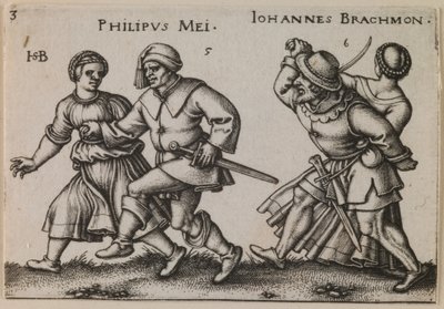"Mei en juni" uit de serie "Het boerenfeest of de twaalf maanden". door Hans Sebald Beham
