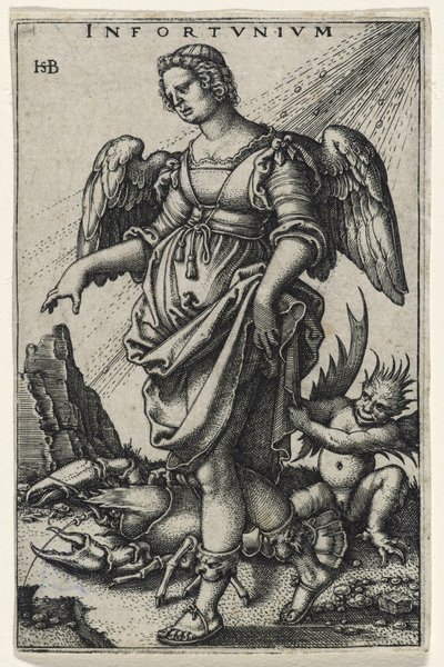 Ongeluk (Das Ungluck) (gravure op geschept papier) door Hans Sebald Beham