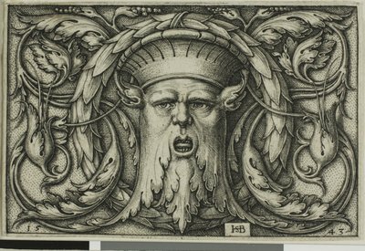Ornament met een masker door Hans Sebald Beham