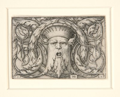 Paneel met een Mascaron (ornament met een masker) door Hans Sebald Beham