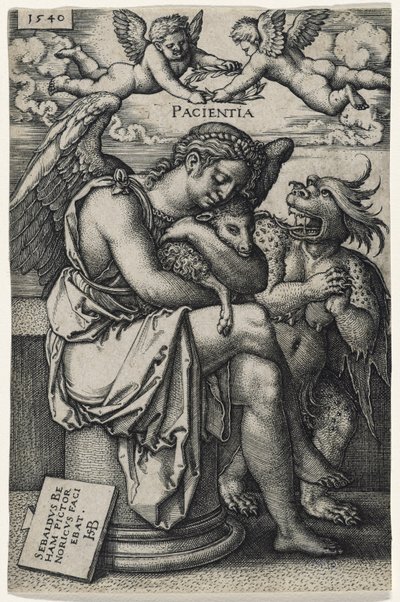 Geduld (Die Geduld), 1540 (gravure op geschept papier) door Hans Sebald Beham