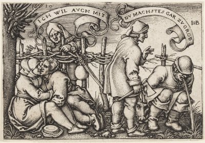 Boeren achter de haag door Hans Sebald Beham