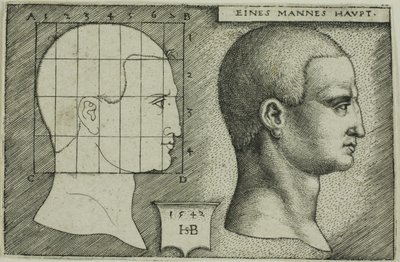 Profielstudie van het hoofd van een man door Hans Sebald Beham