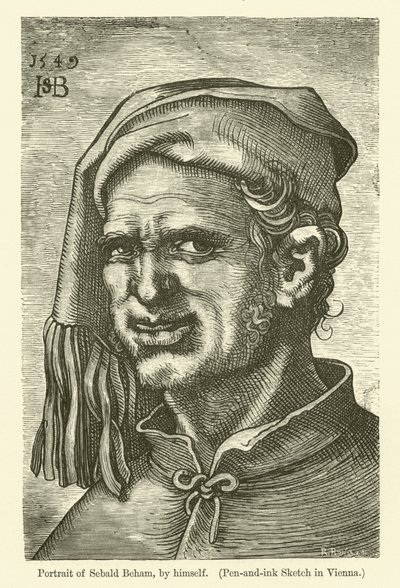 Zelfportret van de Duitse schilder en graveur Sebald Beham door Hans Sebald Beham