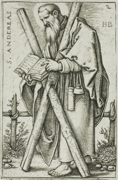 St. Andreas, plaat 2 uit De Twaalf Apostelen door Hans Sebald Beham