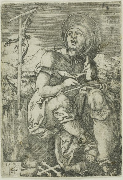 Sint-Antonius de kluizenaar door Hans Sebald Beham