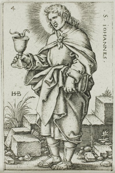 St. Johannes, plaat 4 uit De Twaalf Apostelen door Hans Sebald Beham