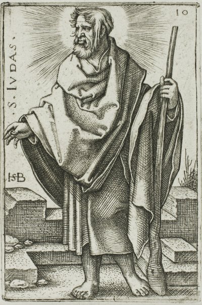 Sint Judas, plaat 10 uit De Twaalf Apostelen door Hans Sebald Beham