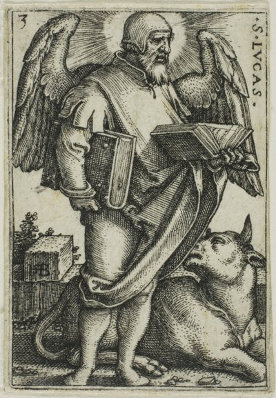 St. Lucas, uit De vier evangelisten door Hans Sebald Beham