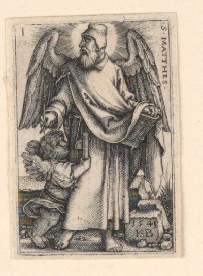 St. Mattheüs, uit De Vier Evangelisten door Hans Sebald Beham
