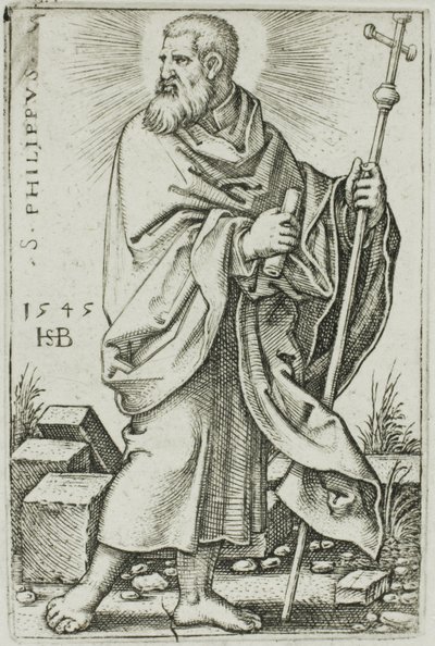 St. Philip, plaat 5 uit De Twaalf Apostelen door Hans Sebald Beham