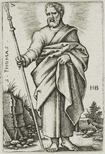 St. Thomas, plaat 7 uit De Twaalf Apostelen door Hans Sebald Beham