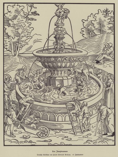 De fontein van de jeugd, 16e eeuw door Hans Sebald Beham
