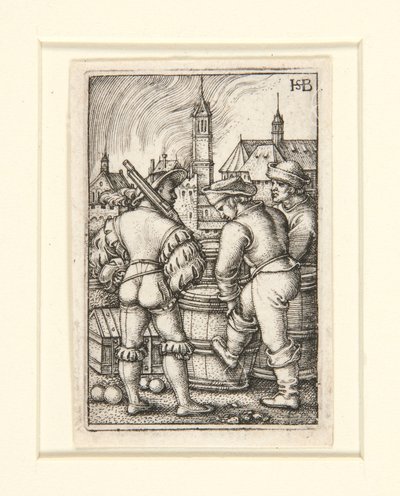 De Wacht bij de Kruitvaten door Hans Sebald Beham