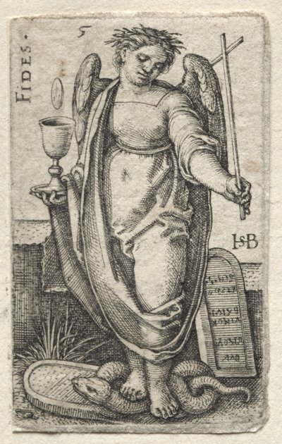 De Kennis van God en de Zeven Hoofddeugden: Trouw - Fides door Hans Sebald Beham
