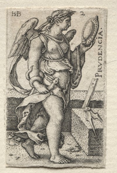De Kennis van God en de Zeven Hoofddeugden: Voorzichtigheid - Prudencia door Hans Sebald Beham