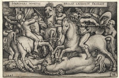 De werken van Hercules: Hercules verovert Troje door Hans Sebald Beham
