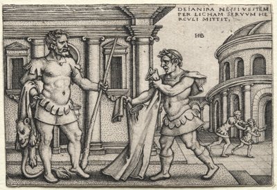 De werken van Hercules: Hercules ontvangt het kledingstuk gedrenkt in het bloed van Nessus door Hans Sebald Beham